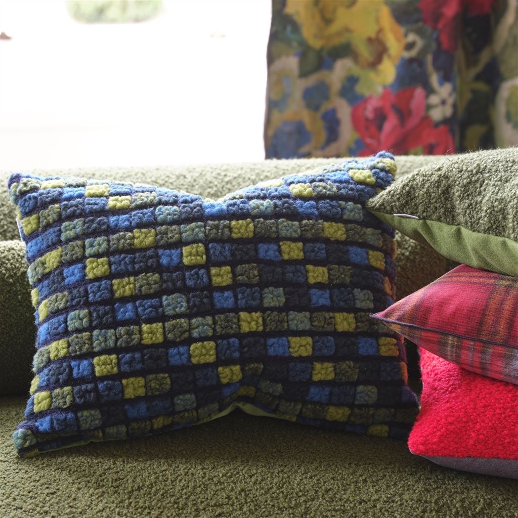 Blengdale Fleece Cushion By Designers Guild In Azure Green